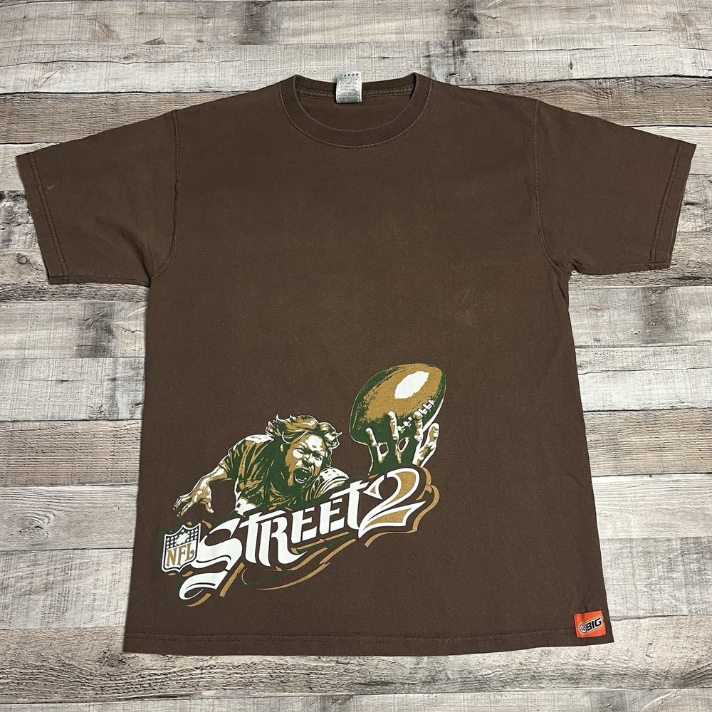 NFL Street Shirt Size Large Brown Vintage 2004 EA Sport Football Video Game